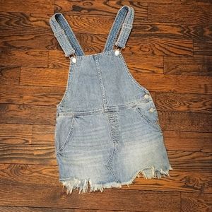 Free People Frayed Overall Skirt